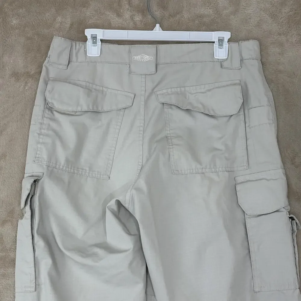 TRU-SPEC Pants Mens 34x30 Beige Cargo Ripstop Tactical Workwear Utility
